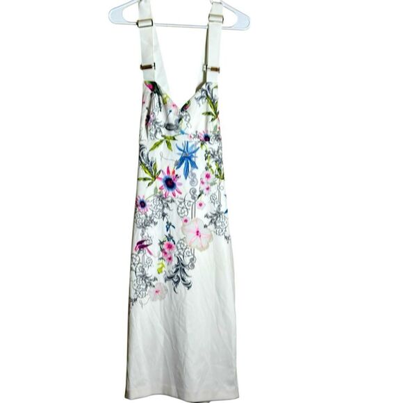 Ted Baker Scarlin Passion Flower Floral Midi Dress Size 4 US Size 12 📦 - Picture 3 of 16